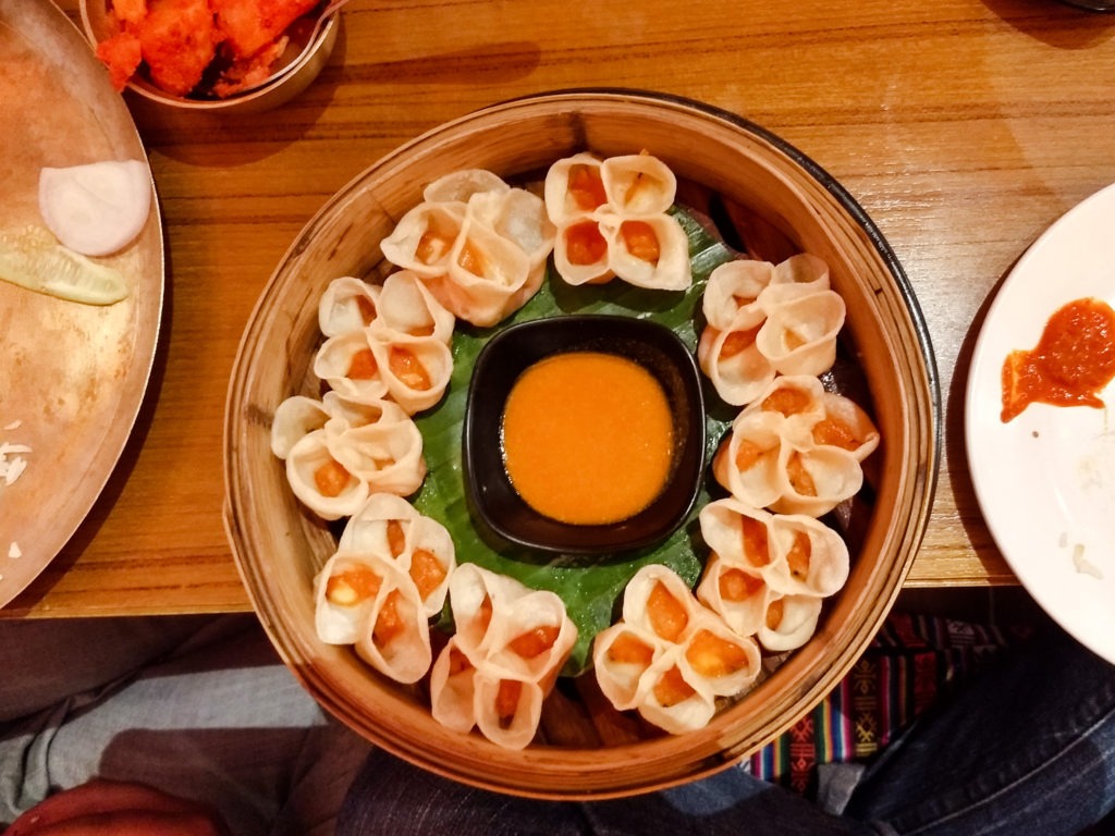 Open momos at the Blue Poppy Thakali
