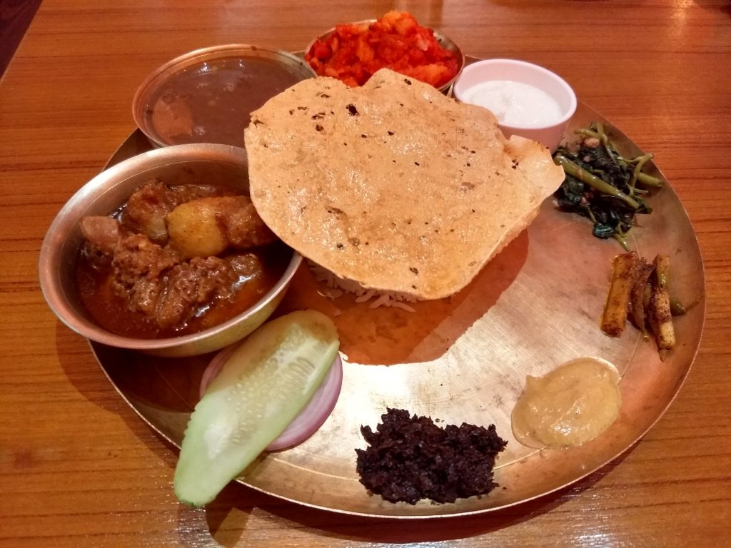 Nepali Pork thali at the Blue Poppy Thakali