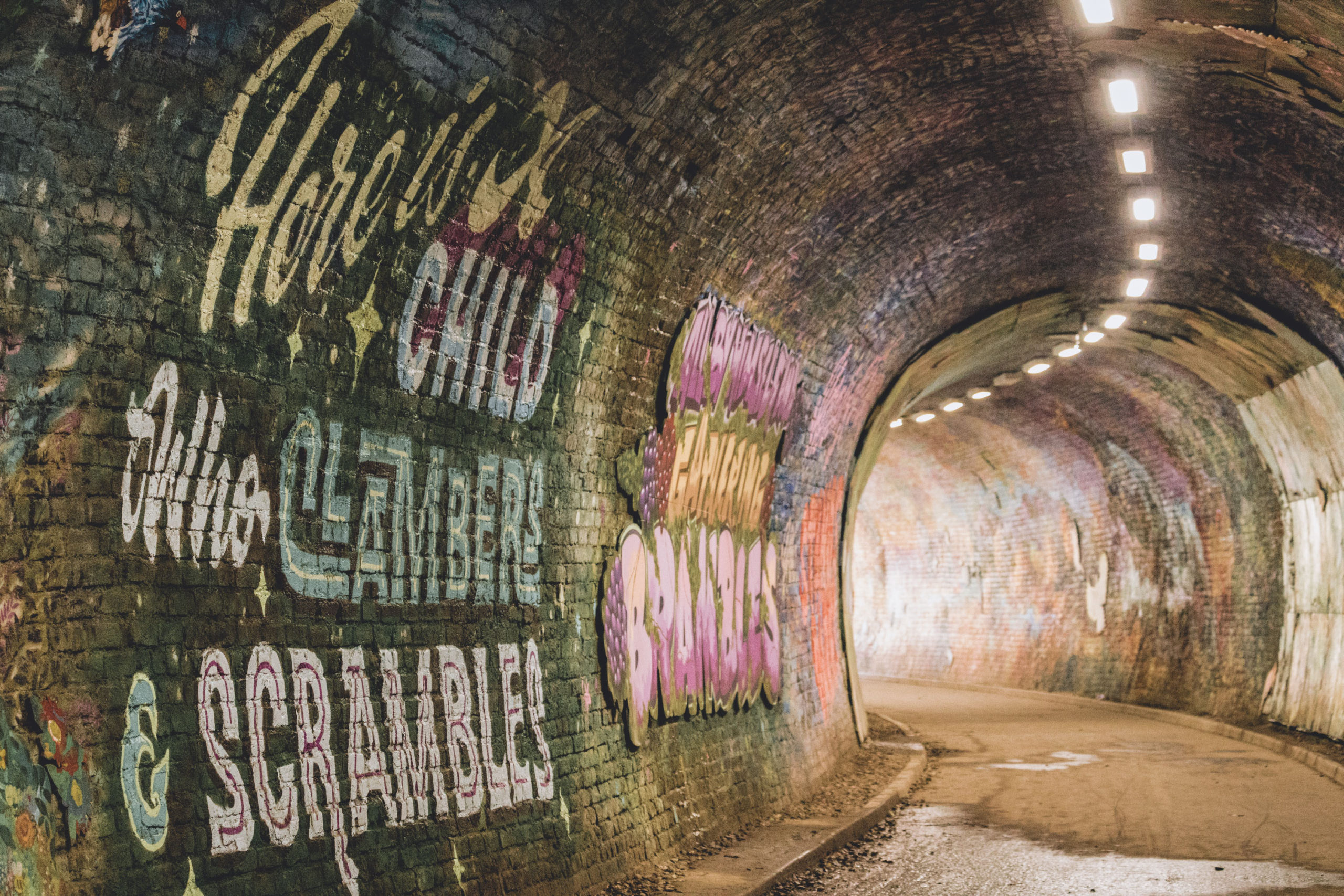 The tunnel at Colinton is painted with Robert Louis Stevenson's poem "From a Railway Carriage"