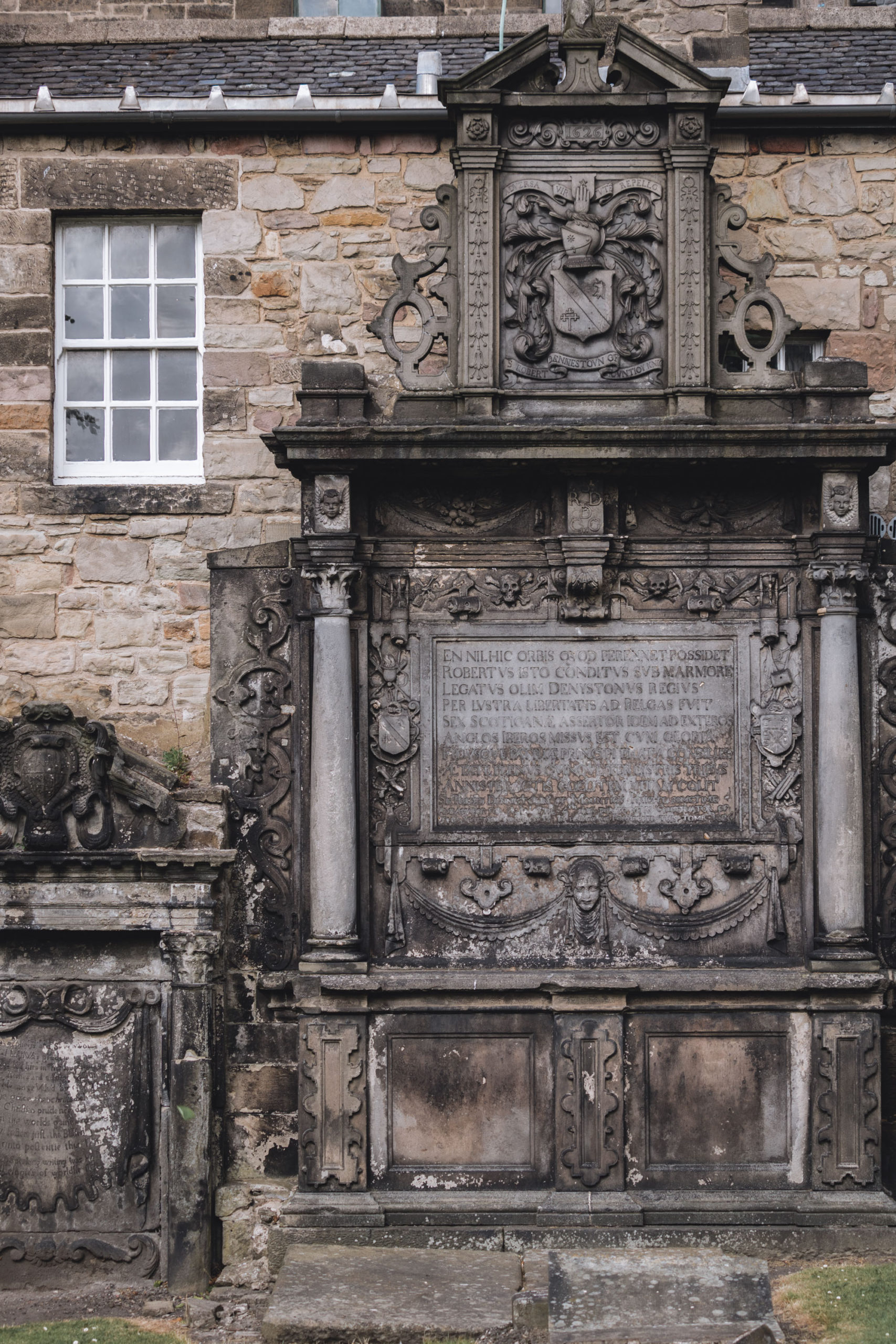 An ornate gravestone in Greyfriar's Kirkyard