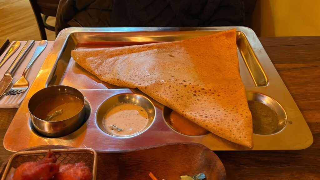 Dosa at Chennai's Marina, one of the best indian restaurants in Edinburgh